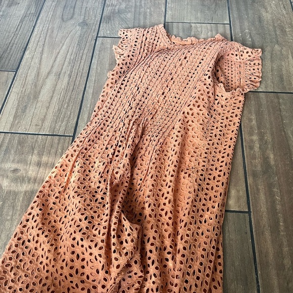 NWOT madewell pintuck mini dress burnt orange small - Picture 4 of 5